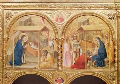 Section of an altar screen with the Nativity and the Adoration of the Magi by Unbekannt Unbekannt